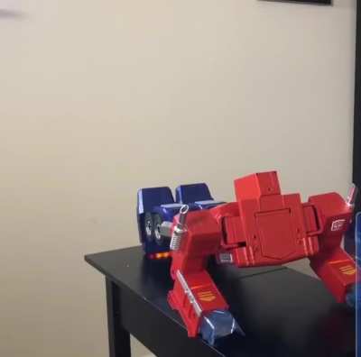 Optimus toy with voice commands.