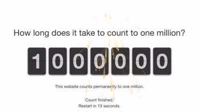 This website counts to a million and this was the first time it finished in 2021.