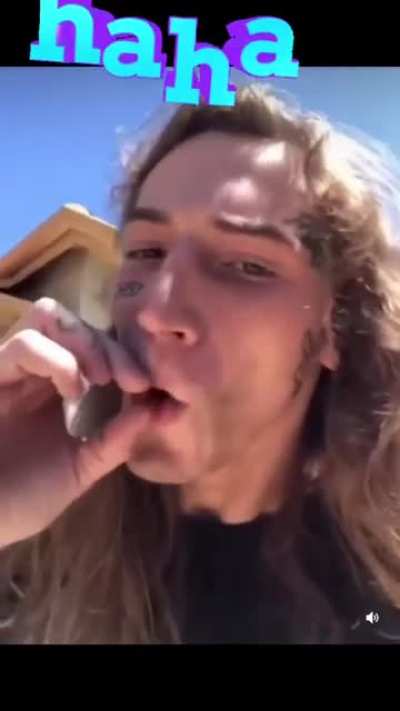Trying to show off with a cigarette trick
