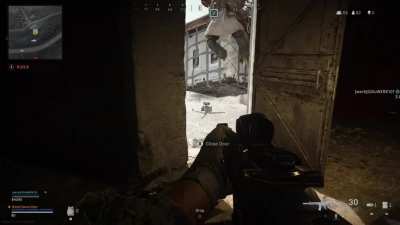 Killed an enemy with my load out box, right before he ambushed us.