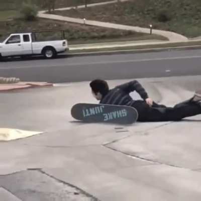 Of landing a trick with your butt!