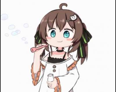 Matsuri blowing bubbles [Hololive]