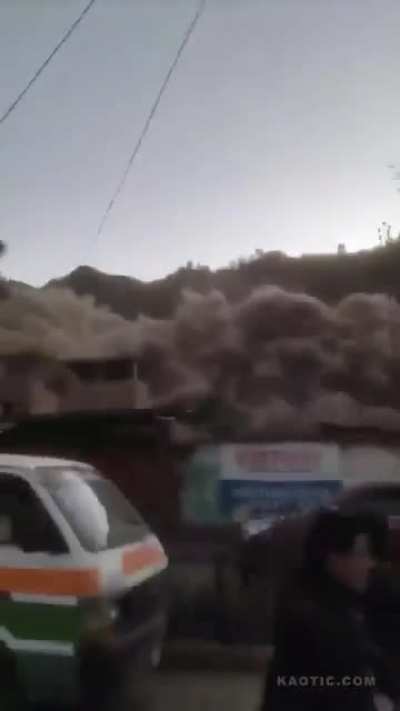 Landslide buries several homes, Chavin de Huantar, Peru, 30/06/2022.