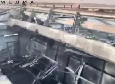 Crimean bridge attacked. Some spans have sagged a lot.