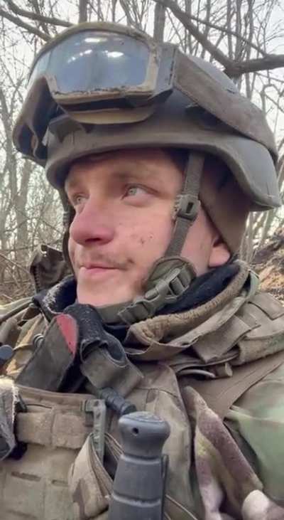 Bakhmut soldier Roman with a chocolate bar: 