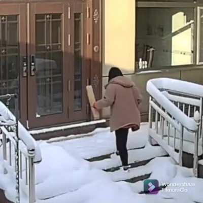 Icy steps