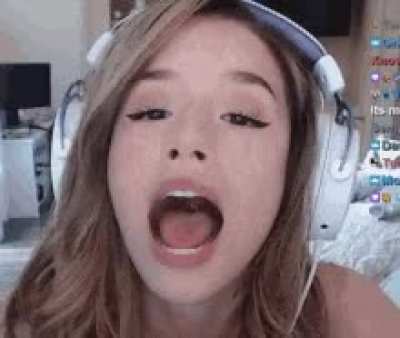 Pokimane showing off her throat 😈