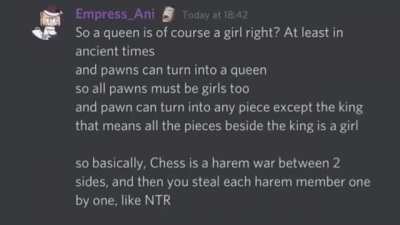 Sudden interest in playing chess