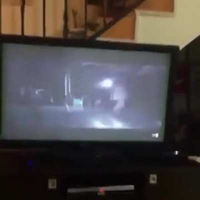 He loves watching scary movies, except for the scary parts.