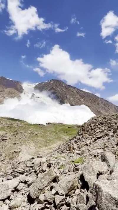 Caught in an avalanche two days ago in Kyrgyzstan, everyone survived (somehow).