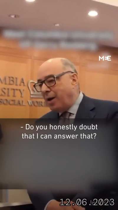 Columbia University VP unable to answer if Palestinians are humans 