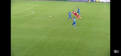 Questionable bit of play. Surely a red?