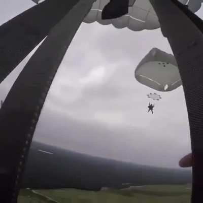 Jumping out of a military plane