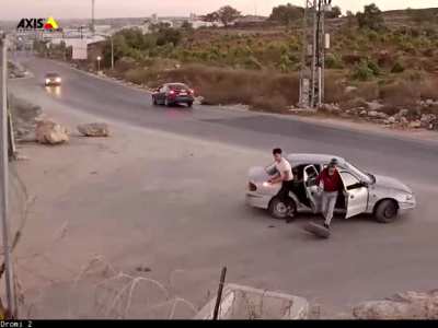 Palestinian tries to throw a molotov
