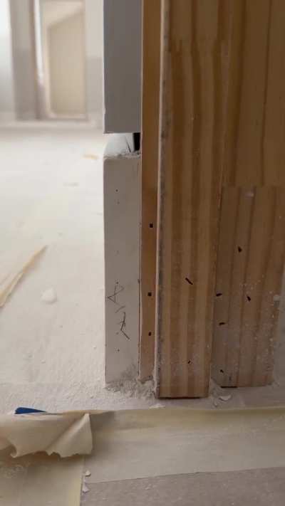 Baseboards flush with the wall…
