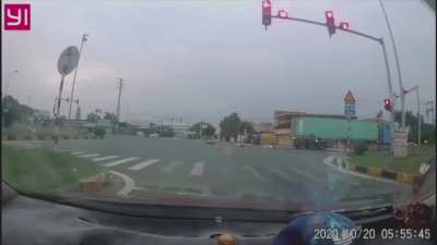 Blind motorcyclist.