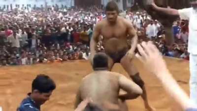 wrestling match with an Olympian