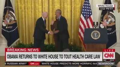 Former President Obama refers to President Biden as 