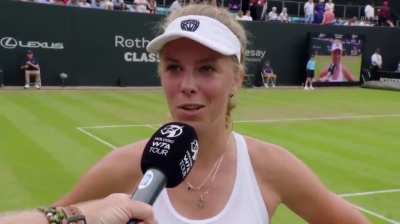 Magdalena Frech when asked at the post-match interview what was she thinking when Cirstea started coming back in the final set: 
