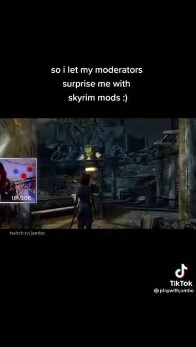 Streamer's Friends Surprise Her with Skyrim Mods