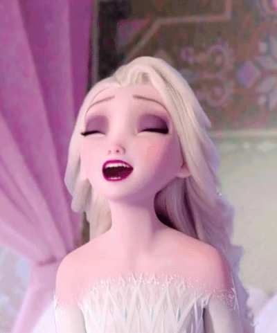 Elsa bouncing on her bed
