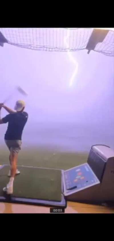 Lightning Strikes Golfball Midair