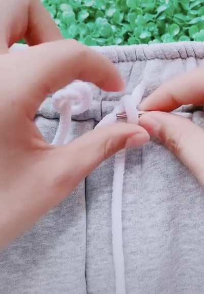 Use fisherman’s knots to adjust pants