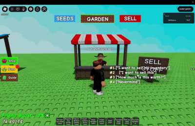 Looking to create my own style of the grow a garden E to interact GUI.