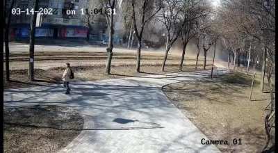 Downed cruise missile, today in Kyiv, Kurenevka district.
