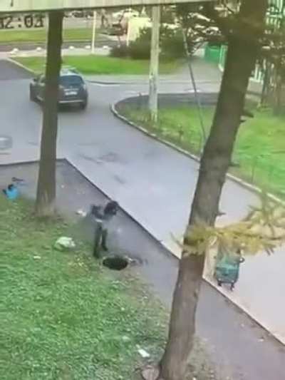 Down he goes