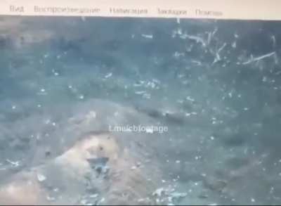 A Russian soldier gets shot in the head as soon as he looks over the top. Ukraine. November, 2023.