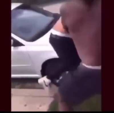 guy gets rocked for beating someone’s momma