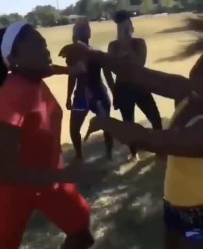 Woman connects every punch