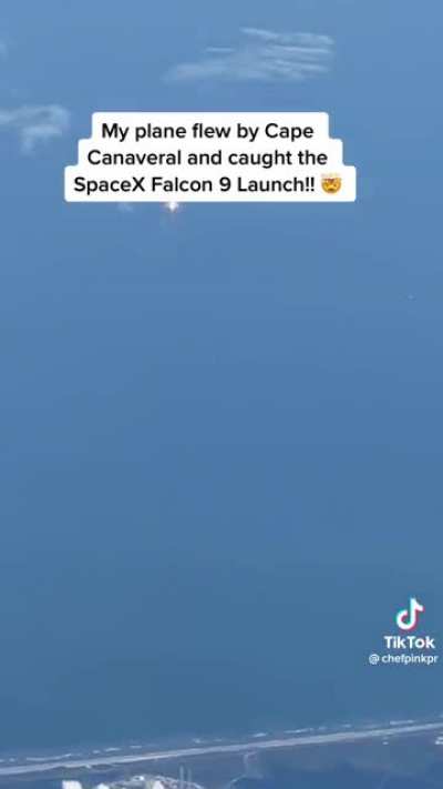 spacex rocket launch view from flight
