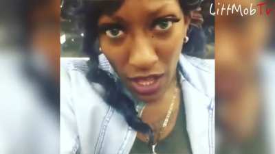 A crazy lady goes off on random passengers riding a train in NY