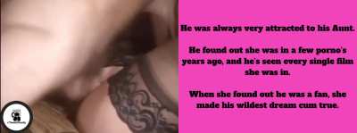 Ever since he discovered his Auntie's porno films, he’s been her biggest fan