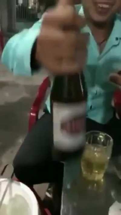 Using your phone to pop bottle caps