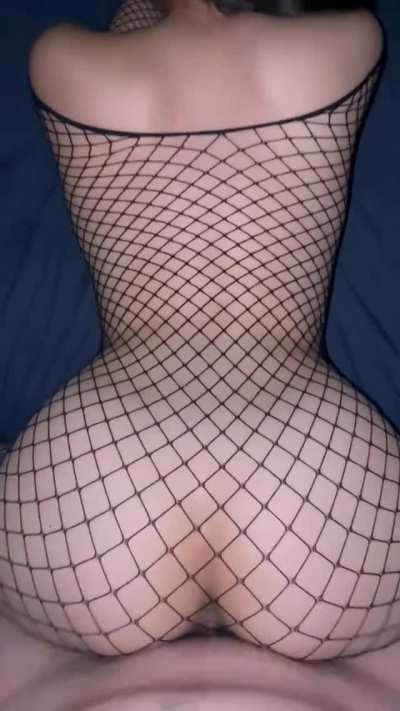 The fishnets make the BWC pounding my tight asian pussy look even hotter