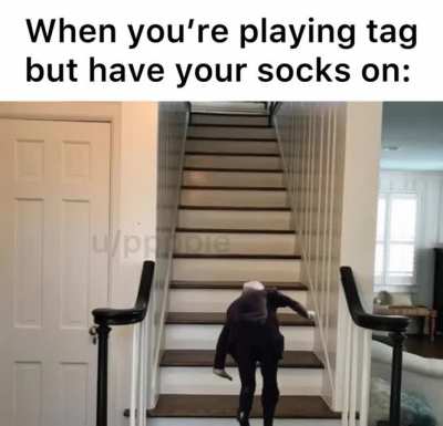 I hate hardwood stairs.