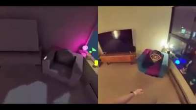 This is what happens when your VR and real life apartment match