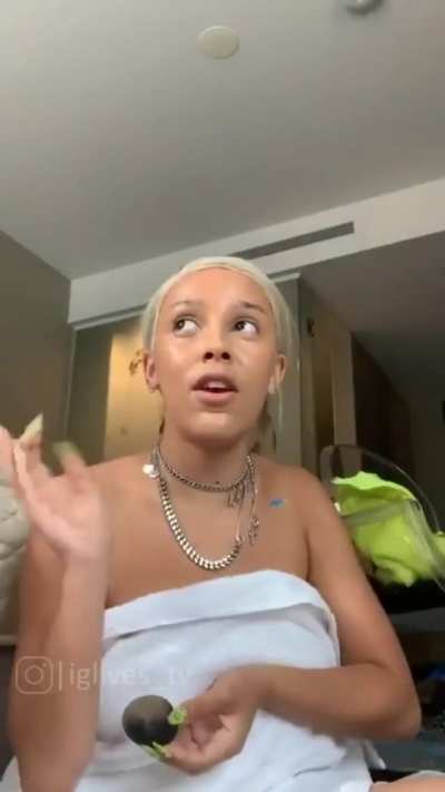 Doja moaning in a towel