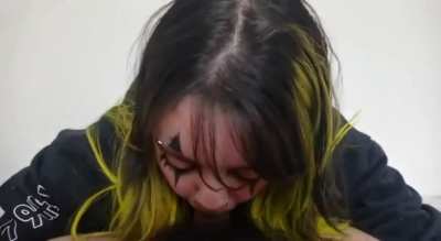 nothing better than a blowjob from your goth gf to make your night perfect