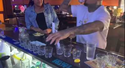 Restaurant owner challenges this dude to take 40 shots of tequila for a $1000
