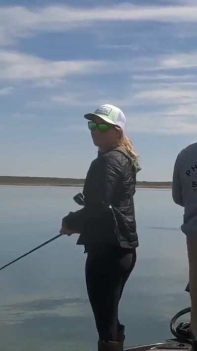 She cast her line.