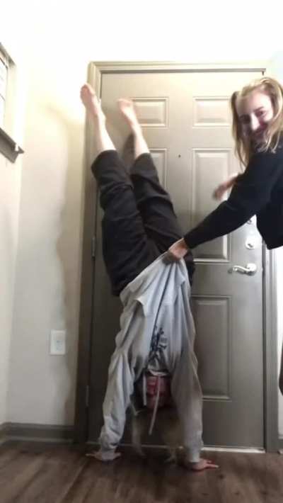 24yo Daughter and Mom Handstand Nipslips