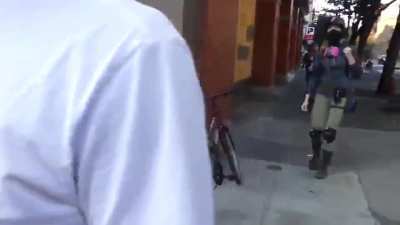 Brave woman-of-color protects her US flag at all costs while white, Antifa/BLM counter-protestors attack her, drag her by the hair