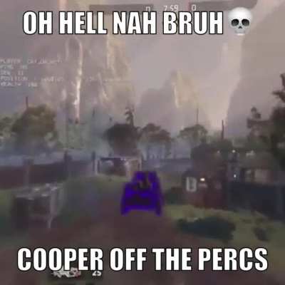 Cooper off the percs