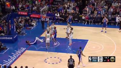 [Highlight] Joel Embiid completes the RIDICULOUS wraparound layup, giving him and AND-ONE and 18 points in the 1st quarter!