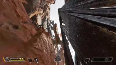 If you want to fly across the map then all you need to do is be pathfinder get into one of these spots which can be found throughout the map and firing range and then wait to get momentum and then grapple this spot can be located on the far right side of 