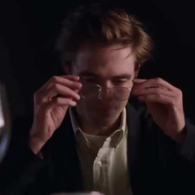 Robert Pattinson trying on glasses during a camera test for The Drama. 🎀✨